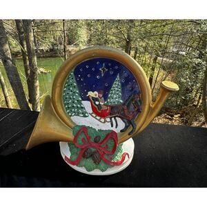 Vintage Ceramic Christmas Winter Horse Drawn Carriage Scene Atlantic Mold ?